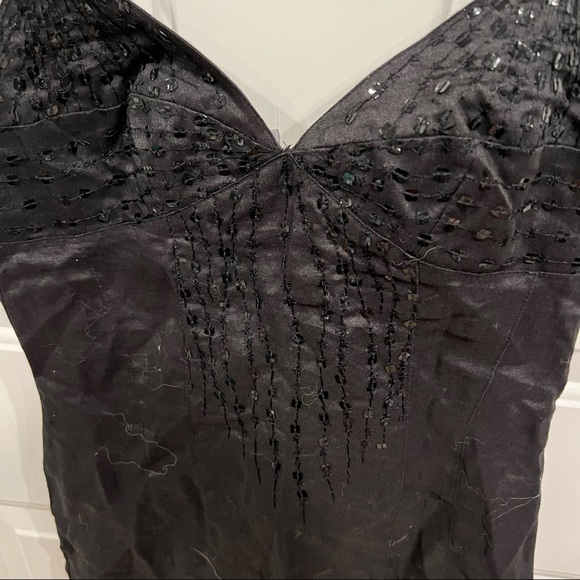 Naf Naf Black Slip Dress Sequin - Picture 2 of 8